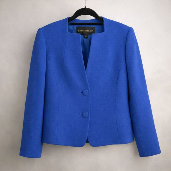 Lafayette 148 New York Jackets & Blazers - LAFAYETTE 148 NEW YORK Royal Blue Virgin Wool Blazer Sze 8 Quiet Luxury Tailored